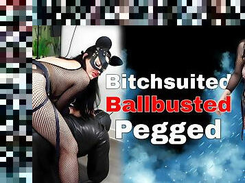 Femdom Bitchsuit Pegging Ballbusting FLR CBT Bondage BDSM Leather Whipping Spanked Strapon Milf Stepmom