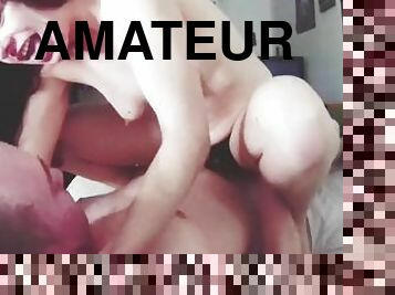 levrette, amateur, fellation, ejaculation-sur-le-corps, maison, française, couple, sur-le-visage, ejaculation, brunette