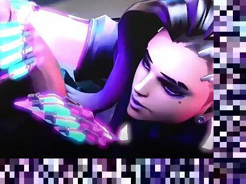 Sombra giving reaper handjob