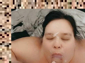 Rough BBW FaceFucking Gagging ending with Facial