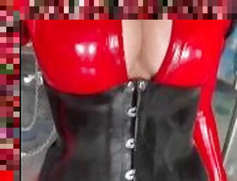 gros-nichons, amateur, bdsm, seins, latex, solo, bondage, maîtresse, domination, brunette