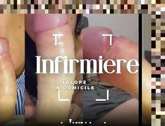 infirmière a domicile aime la bite et suce comme une salope, chienne française a bite-Natacha Sugary