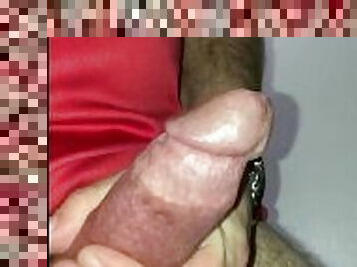 Thrusting hard into my hand as I edge with cock ring