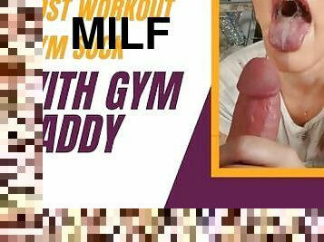 Hot MILF Teacher gives Blowjob to her gym instructor after their session