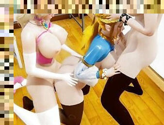 Zelda Anal Gangbang - Princess Peach & Bowsette Futa - 3d Cartoon Hentai