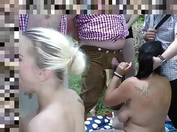 crazy outdoor gangbang fuck orgy