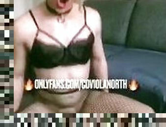Sexy Blonde Crossdresser Masturbates