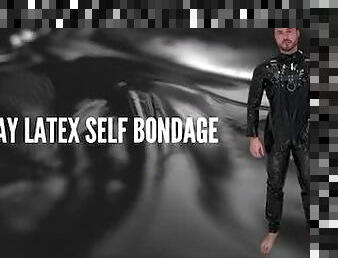 amatőr, buzi, szado-mazo, fétis, latex, szólóban, megkötözés, bőr