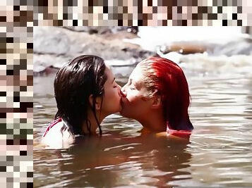 Australian Lesbian Babes Fuck Outdoors