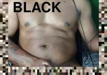 Jerk black cock in headphones, I want to cum inside you so bad