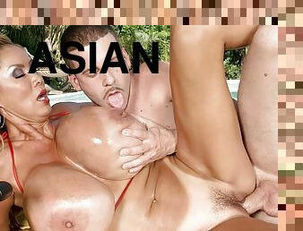 asia, payudara-besar, cumshot-keluarnya-sperma, berambut-cokelat