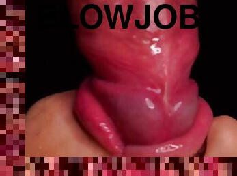 Close up: amazing sucking mouth - ASMR blowjob