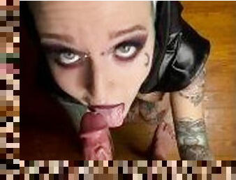 Cock Hungry Goth Nun Sucks Dick And Takes Facial