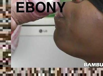 amatør, blowjob, cumshot, ebony, stor-pikk, interracial, hjemmelaget, creampie, svart, svelging