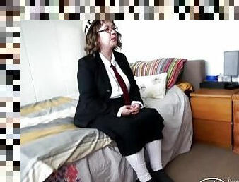 I Must Not Impersonate a Schoolgirl - Naughty wife dresses up as a schoolgirl and gets caught