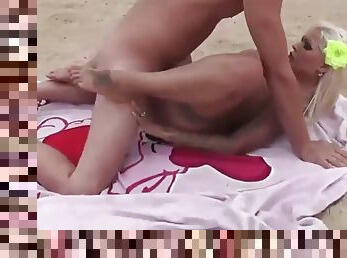 My unreal busty german mom gets fucked on the beach