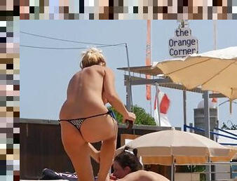 amateur, milf, cam, plage, espion, voyeur, seins-nus