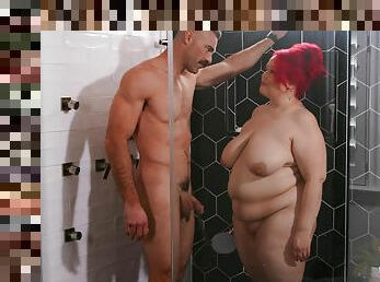 BBW craves man's endless dick in both holes for a nice shower