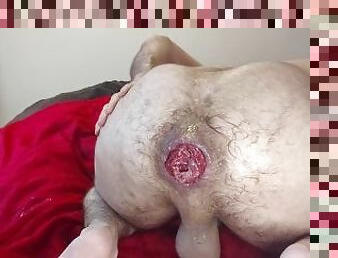 Showing big prolapse after double fisting myself