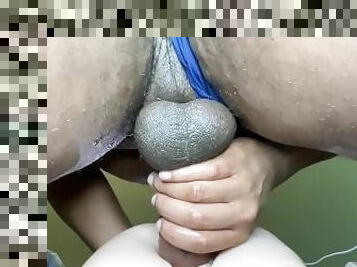 grosse, masturbation, ejaculation-sur-le-corps, énorme-bite, jouet, black, belle-femme-ronde, joufflue, point-de-vue, pute