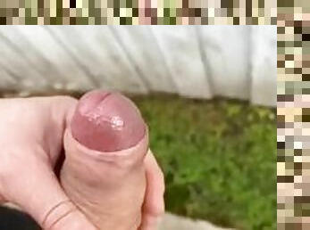 masturbation, en-plein-air, public, amateur, ejaculation-sur-le-corps, énorme-bite, horny, solo, réalité, bite