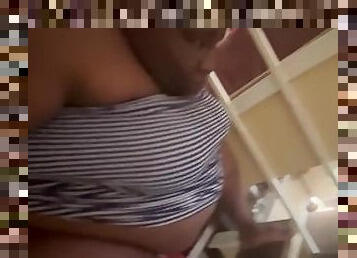 teta-grande, masturbação, orgasmo, amador, ébona, brinquedo, preto, bbw, pés, pov