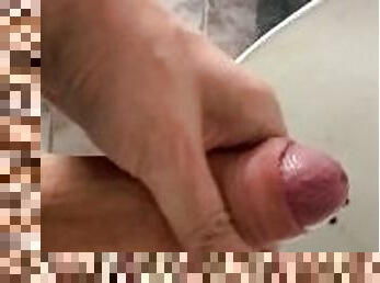 masturbation, publik, cumshot, sprut, toalett, sperma