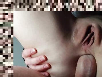 Tender anal sex close-up. Homemade porn