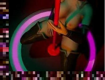 Red Hot Succubus Demon Girl Pole dancing  3D Porn