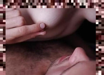 masturbacija, dojke, orgazam, amaterski, tanki, beli, pušenje-sucking