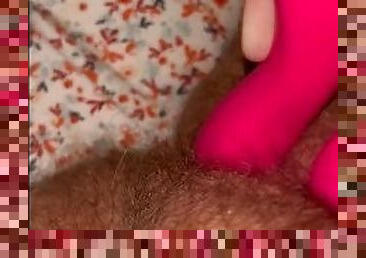 Full bush virgin cums twice on her own. - Clit Play