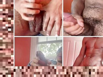 masturbation, amateur, ejaculation-sur-le-corps, ébène, énorme-bite, compilation, ejaculation, solo, bite