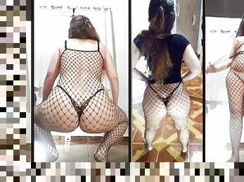 amateur, maduro, madurita-caliente, negra, bragas, lencería, a-solas, calientapollas