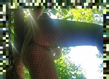 masturbation, pisser, public, amateur, milf, fétiche, attrapée, forêt, humide