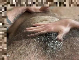 FURPLAY: Extremely Hairy Bisexual Bear Cums While Rubbing His Furry Body