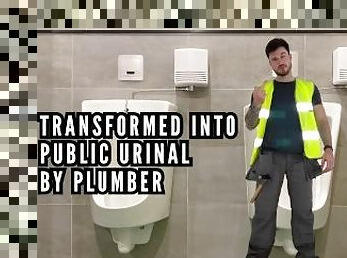 Transformed into public urinal by plumber