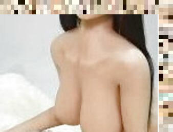 asiatique, masturbation, jouet, japonais, rousse, petite, fétiche, poupée