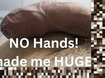 no hands is so much fun! made my uncut cock sooo hard????