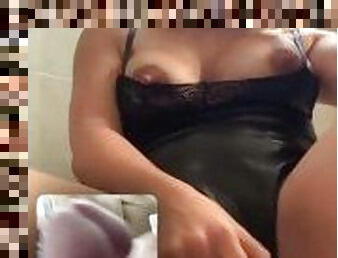 büyük-göğüsler, mastürbasyon-masturbation, amcık-pussy, oyuncak, parmaklama, birdenbire, yapay-erkeklik-organı, fetiş, deri