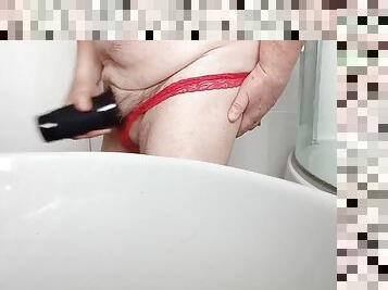 Red thong and fleshlight
