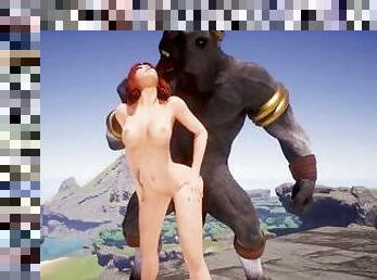 Furry Centaur vs Horny girl  Furry monsters fuck  3D Porn Wild Life