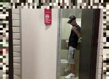 DUDE PISSING IN TOILET