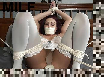 cul, milf, jouet, bdsm, bas, lingerie, ange, bondage, blanc, brunette