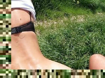 gros-nichons, levrette, en-plein-air, public, amateur, ejaculation-sur-le-corps, énorme-bite, milf, couple, point-de-vue