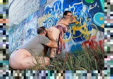 Public Sex Under a Train Bridge!