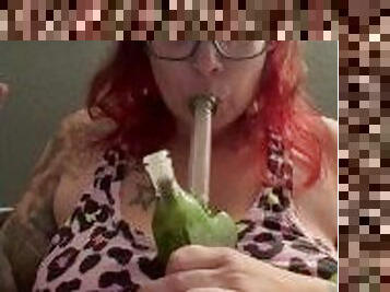 BBW stepmom MILF 420 smoking fetish from a bong your POV