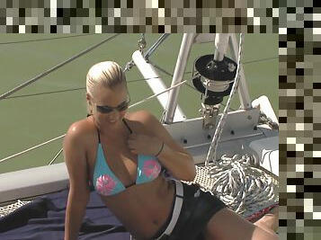 Classy blonde beauty tries dick on a boat
