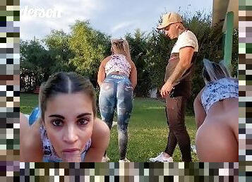 en-plein-air, public, ejaculation-sur-le-corps, latina, fellation-profonde, ejaculation-interne, parfait, cow-girl