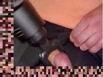 EDGING, Hands Free, JERKING - while CUMMING inside UNDERWEAR with a help of MASSAGE GUN