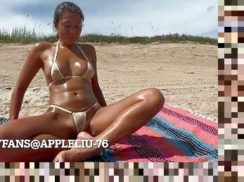 asiatique, gros-nichons, vieux, public, chatte-pussy, mature, milf, ejaculation-interne, plage, ejaculation